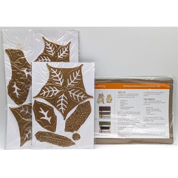Anna Griffin LARGE POINSETTIA BOTANICAL Christmas Cut & Emboss Dies - Picture 1 of 2